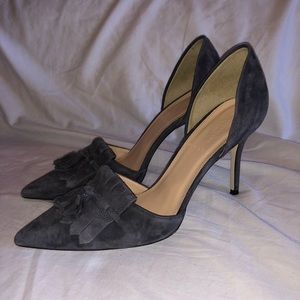 J Crew Dark Grey Suede Heel